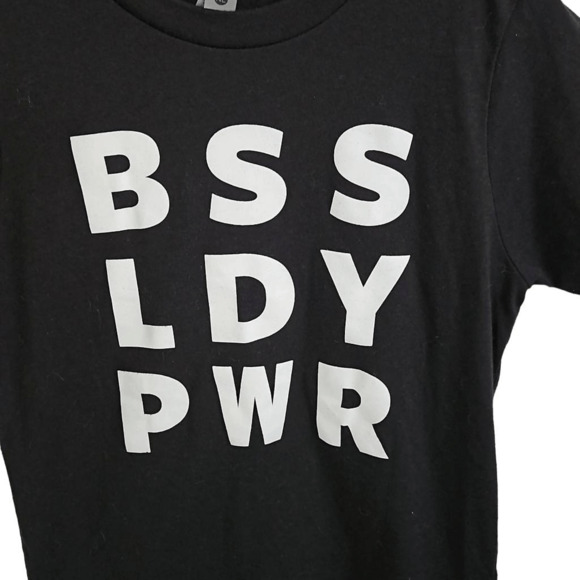 Kids Size S Boss Lady Power Short Sleeve Graphic Tee Black Soft Cotton Blend - Picture 2 of 5